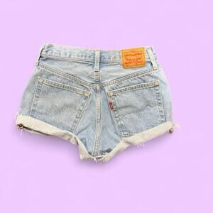 Levis 501 high rise denim shorts
